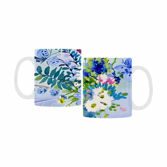 USA made Quality Mug, coffee mug, tea cup, Bright florals, Set 1, Design 31