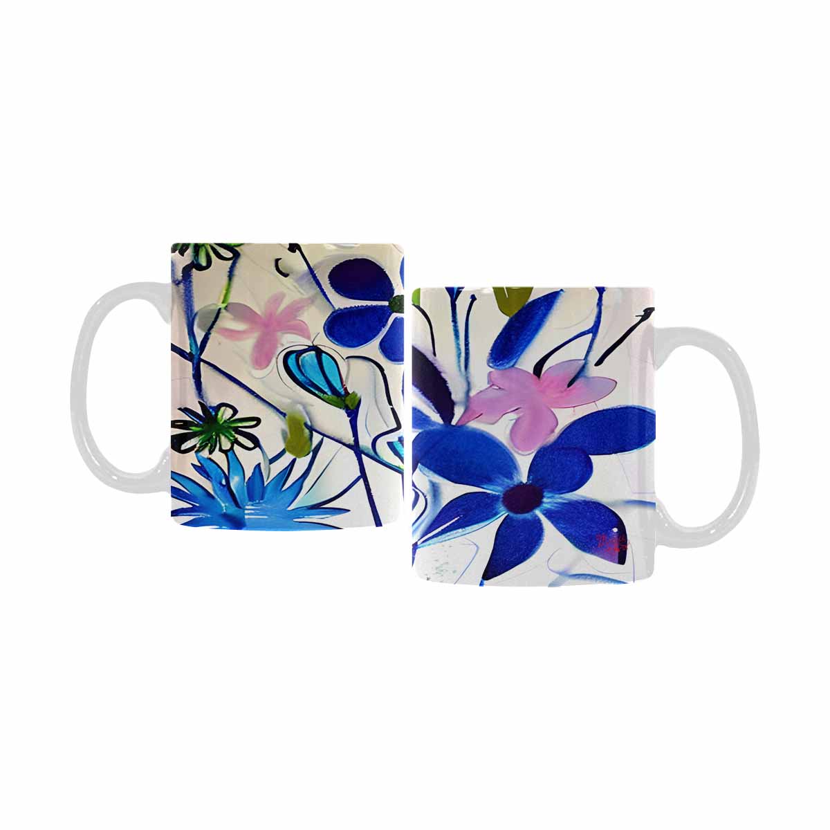 Quality Mug, coffee mug, tea cup, Bright florals, Set 1, Design 145