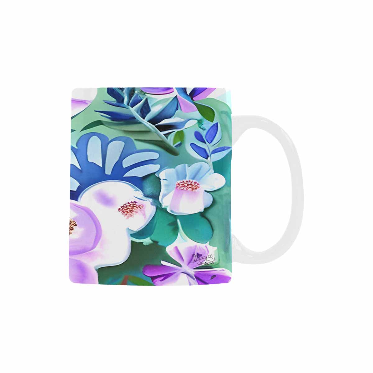 USA made Quality Mug, coffee mug, tea cup, Bright florals, Set 1, Design 13