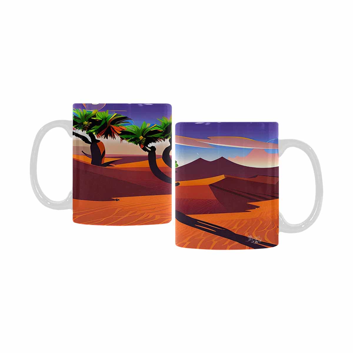 Coffee Mug, tea cup, desert scene, design 70