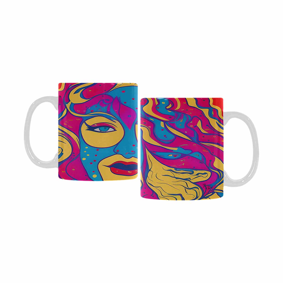 Coffee Mug, tea cup,caucasian Face, design 36