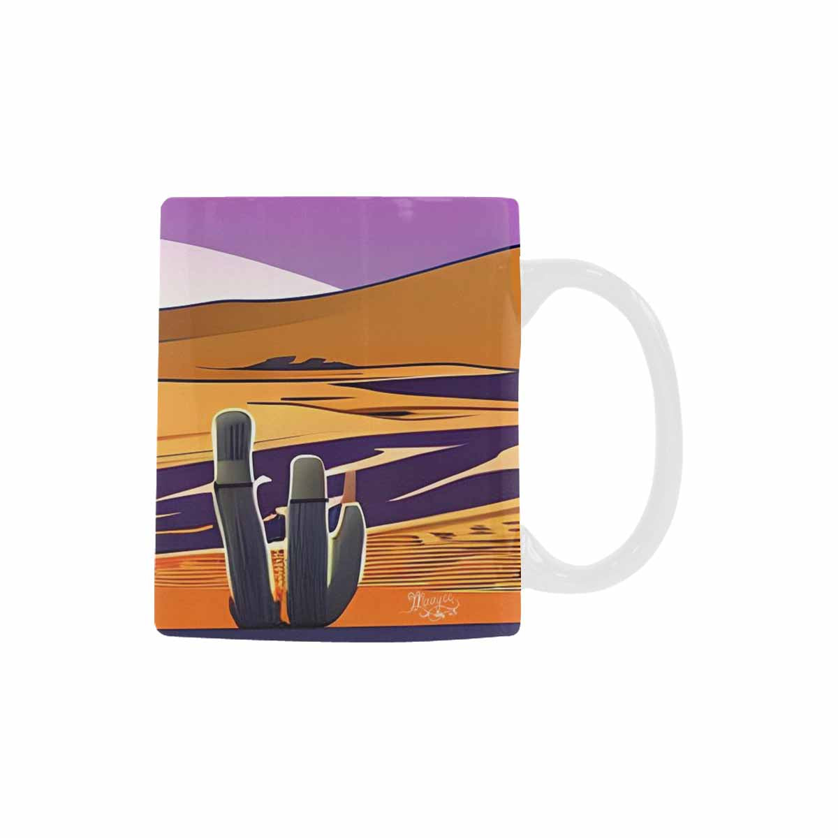 Coffee Mug, tea cup, desert scene, design 48