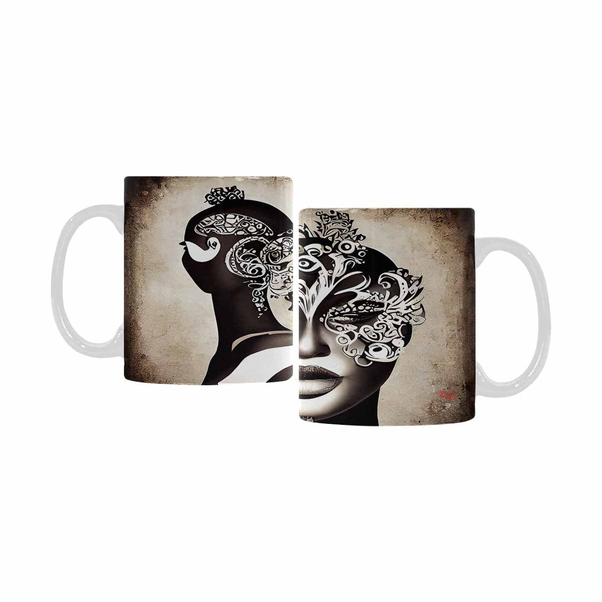 Quality Mug, coffee mug, tea cup, Black Faces, Set 1, design 31