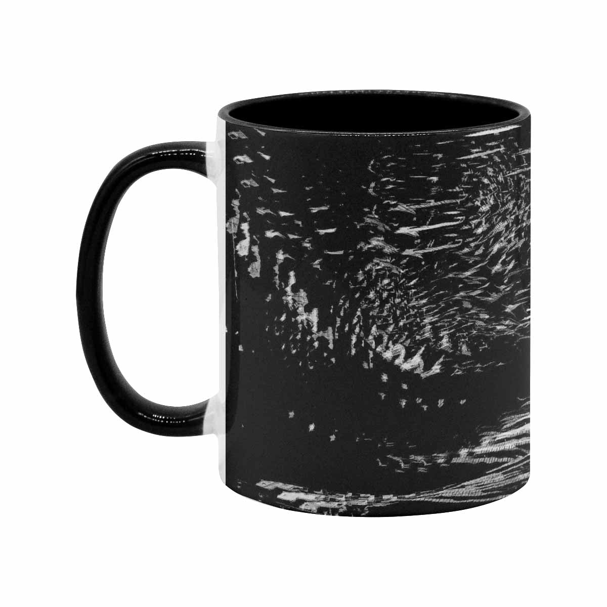 Coffee Mug, tea cup, black core, abstract, design 48