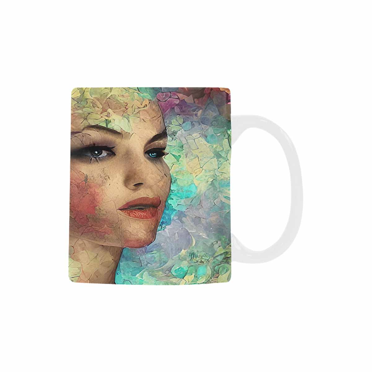 USA, Color Coffee Mug, tea cup, caucasian Face, design 28