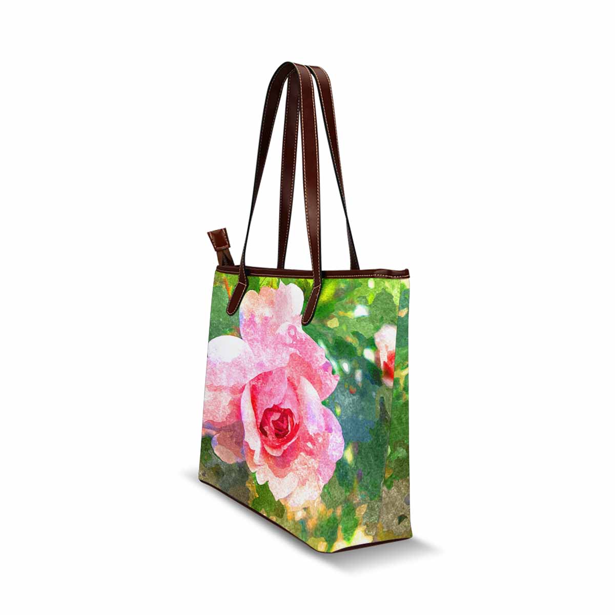 Classic Fabric handbag, watercolor floral, design 219