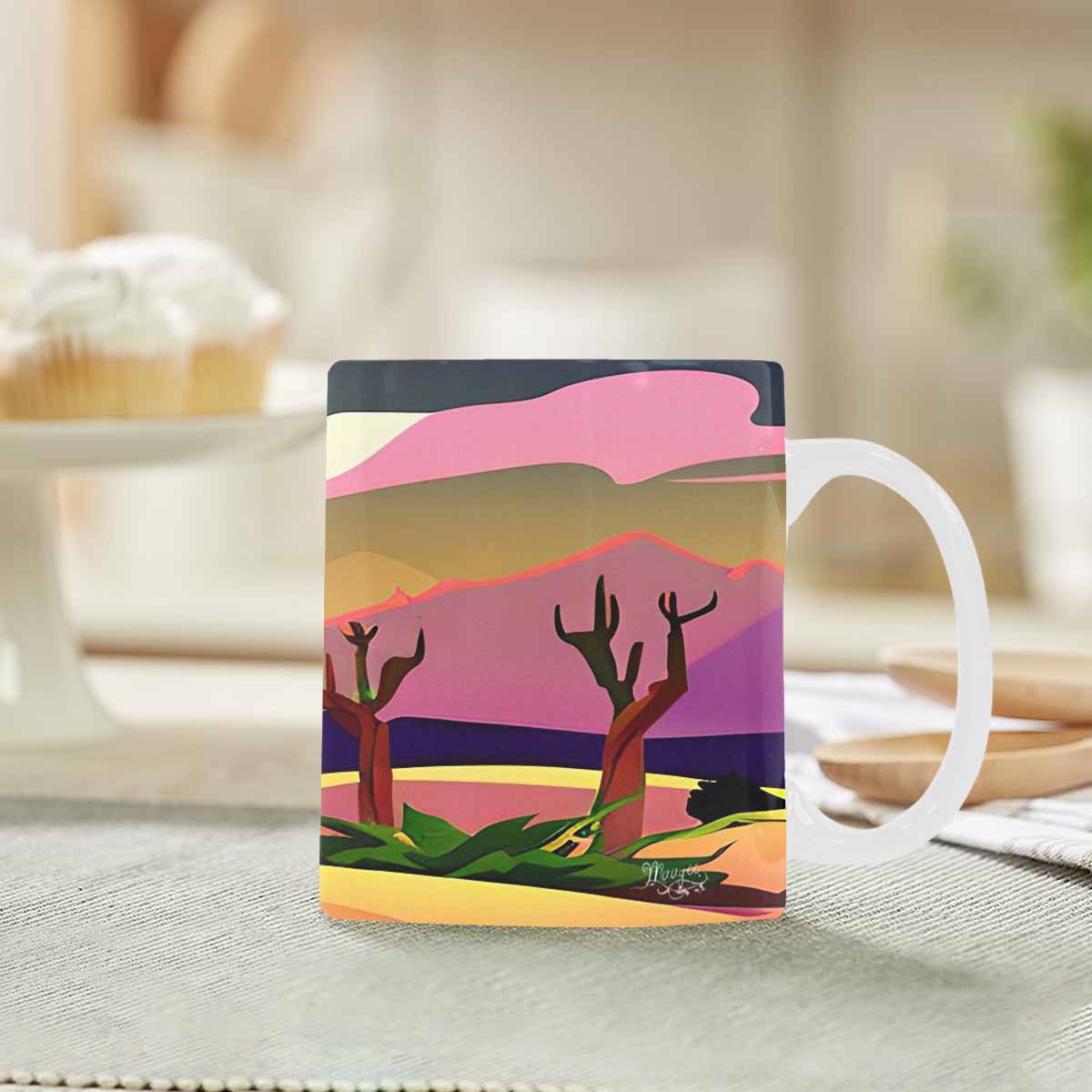 Coffee Mug, tea cup, desert scene, design 37