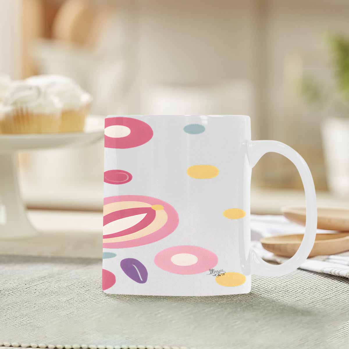 Quality Mug, coffee mug, tea cup, Bright florals, Set 2, design 5