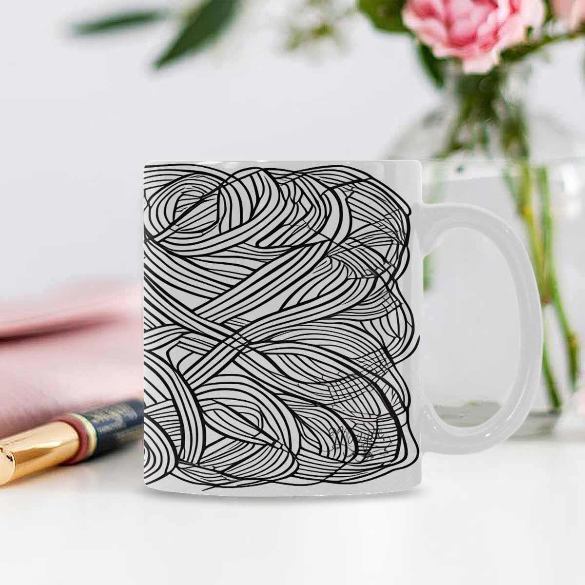 Quality Mug, coffee mug, tea cup, B & W Abstract, Set 1, design 24