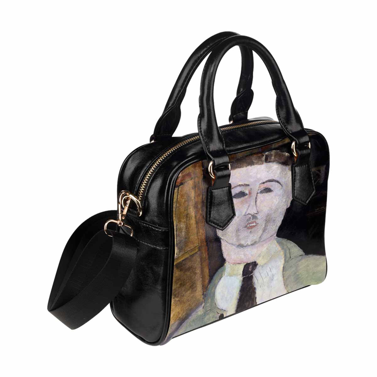 Shoulder PU Leather handbag, Modigliani design, choice of 2 colors, Paul Guillaume