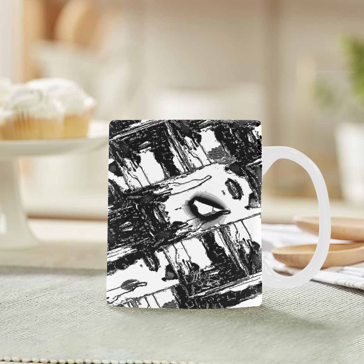 Quality Mug, coffee mug, tea cup, B & W Abstract, Set 1, design 158