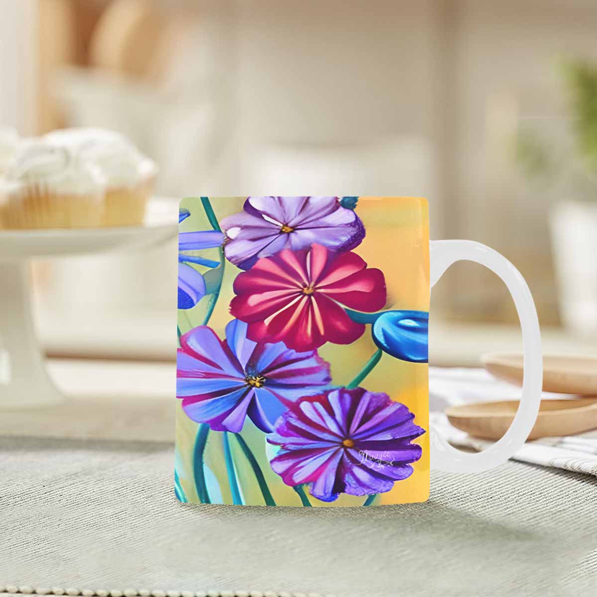 Quality Mug, coffee mug, tea cup, Bright florals, Set 1, Design 41