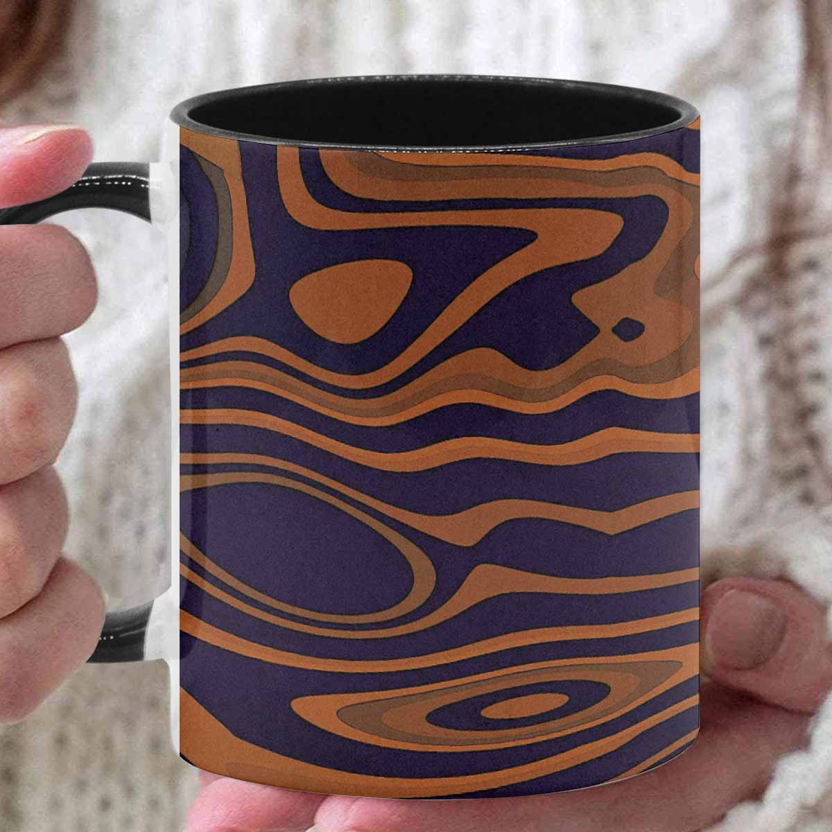 Coffee Mug, tea cup, black core, abstract, design 144