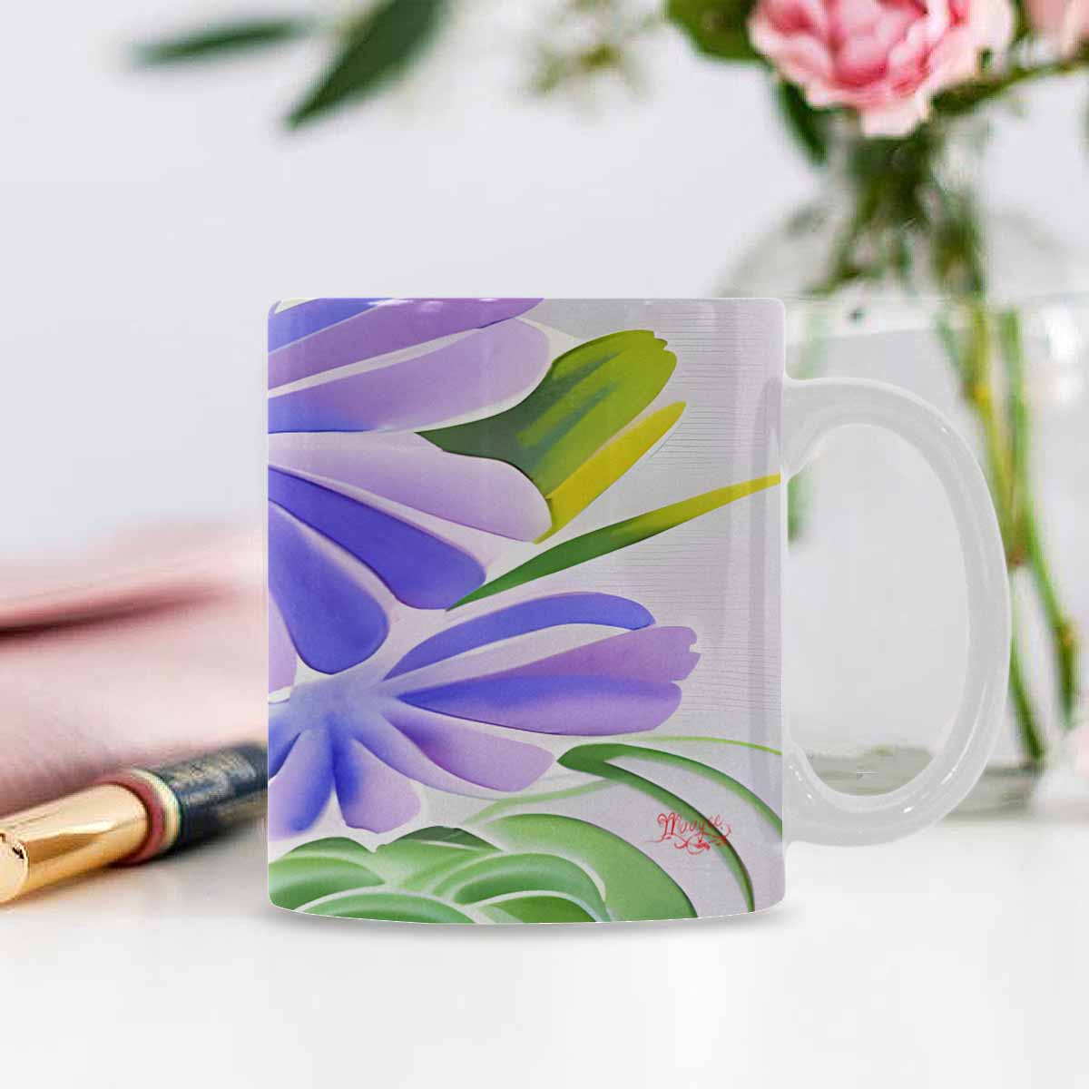 Quality Mug, coffee mug, tea cup, Bright florals, Set 1, Design 54