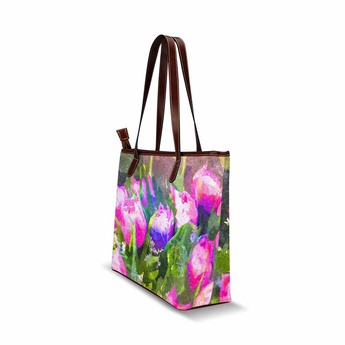 Classic Fabric handbag, watercolor floral, design 266