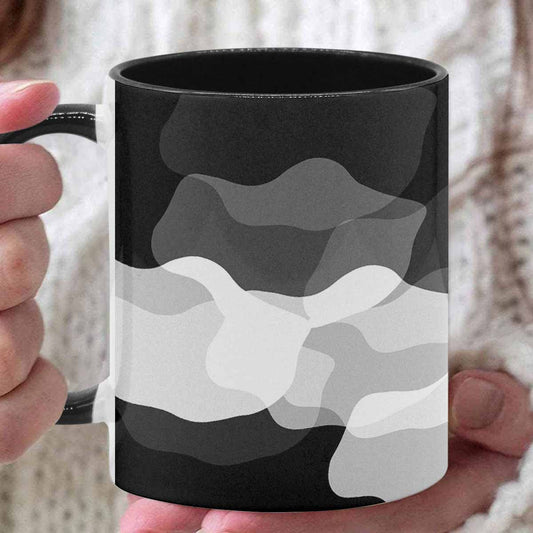 Coffee Mug, tea cup, black core, abstract, design 114