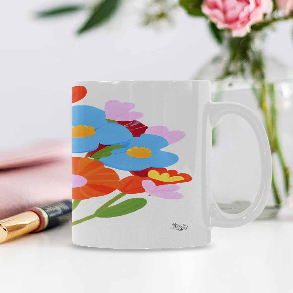 Quality Mug, coffee mug, tea cup, Bright florals, Set 2, design 11