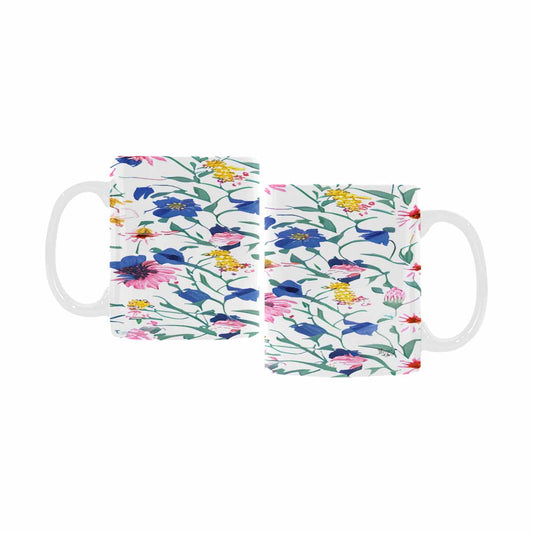 USA made Quality Mug, coffee mug, tea cup, Bright florals, Set 2, design 32