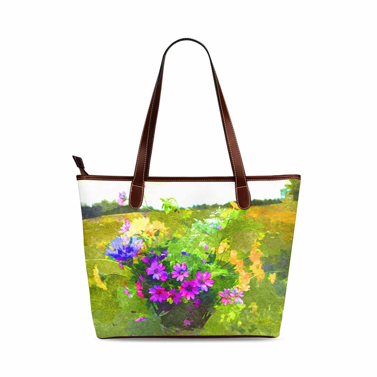 Classic Fabric handbag, watercolor floral, design 111