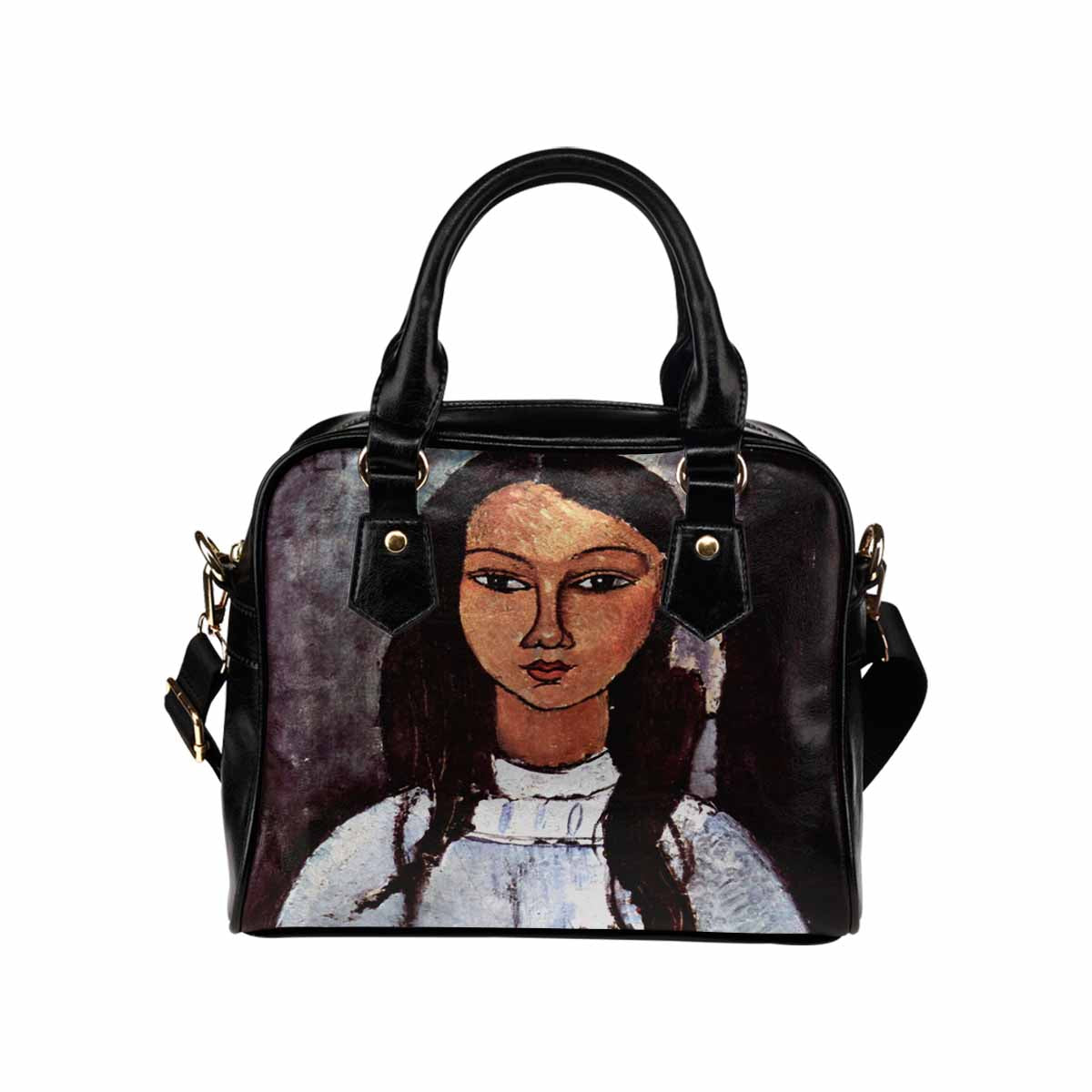 Shoulder PU Leather handbag, Modigliani design, choice of 2 colors, Alice