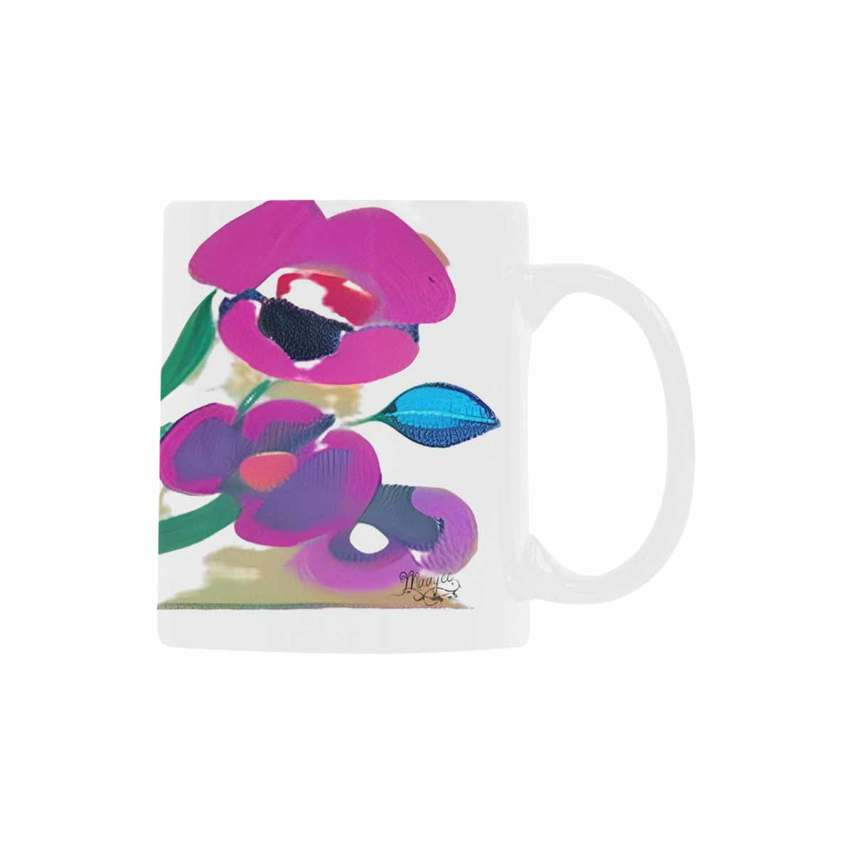 USA made Quality Mug, coffee mug, tea cup, Bright florals, Set 1A, Design 67