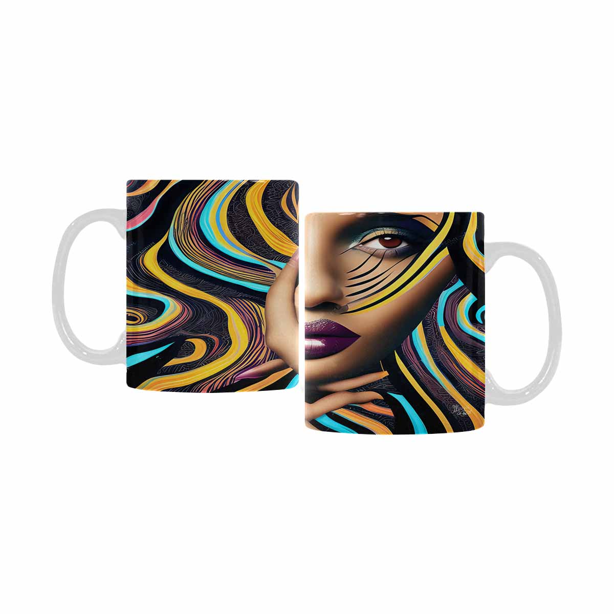 Quality Mug, coffee mug, tea cup, Black Faces, Set 1, design 48