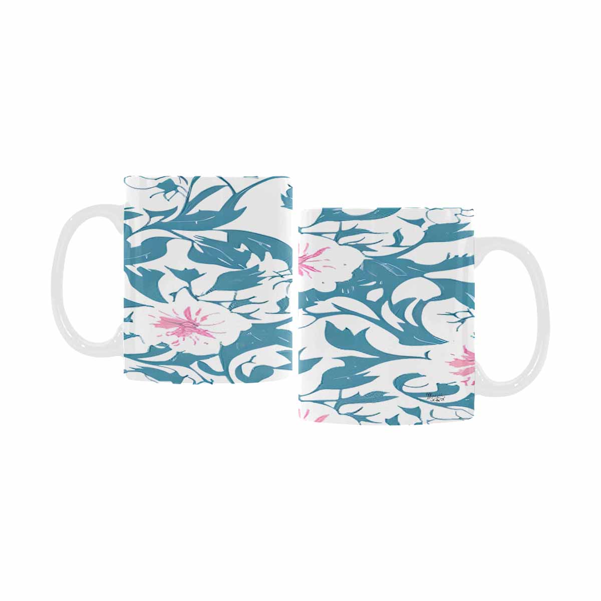 USA made Quality Mug, coffee mug, tea cup, Bright florals, Set 2, design 29