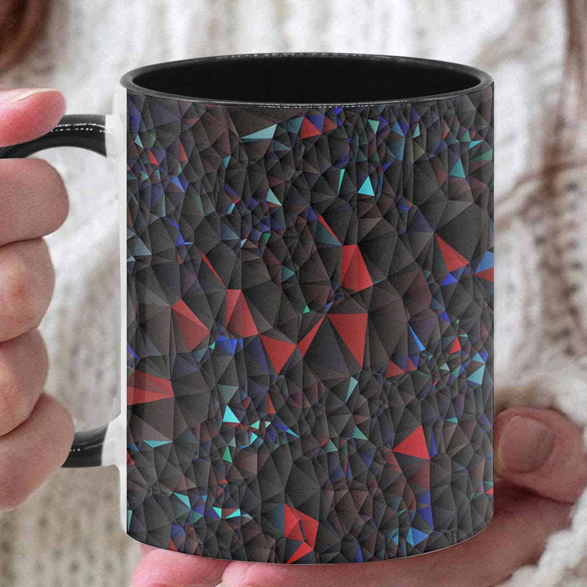 Coffee Mug, tea cup, black core, abstract, design 72