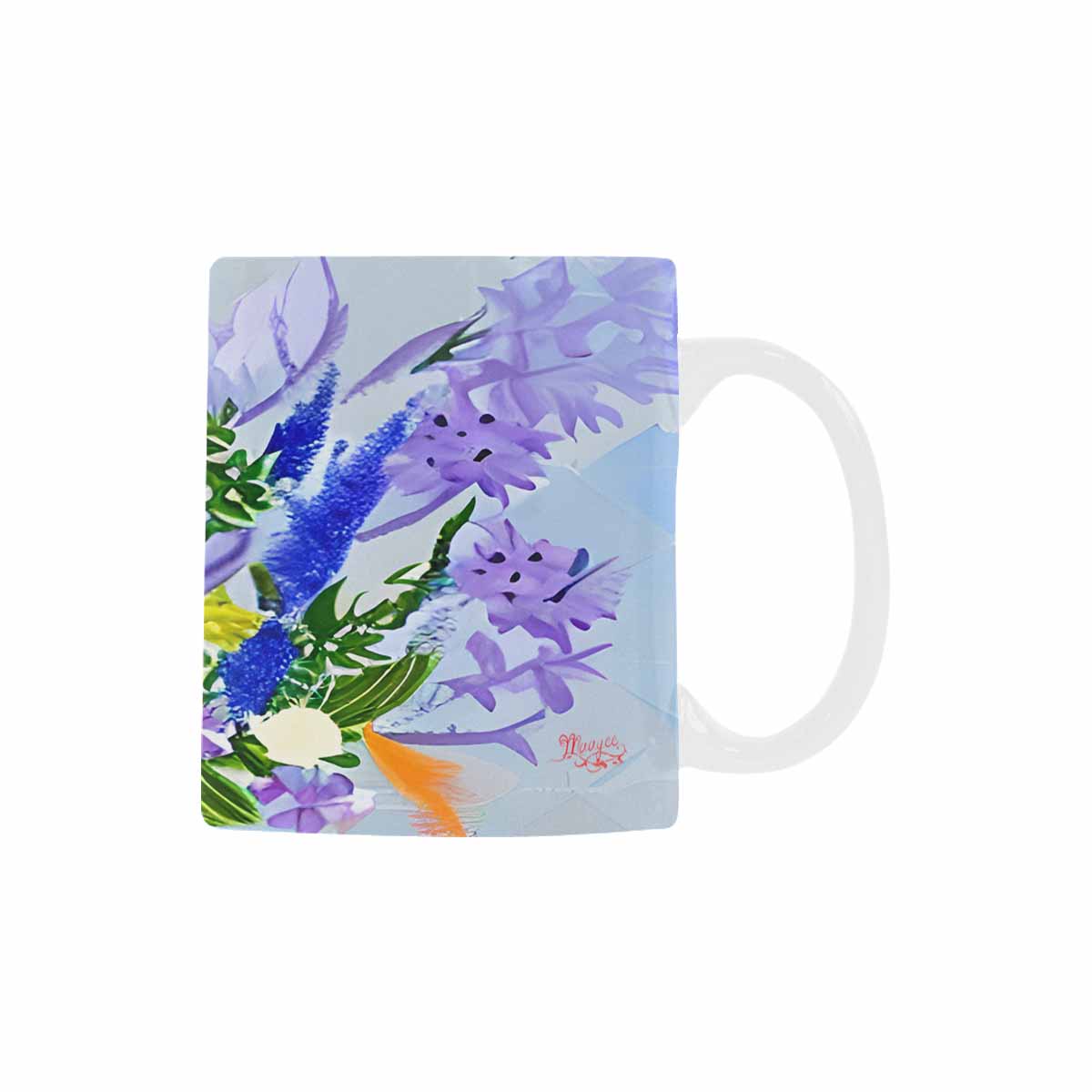 USA made Quality Mug, coffee mug, tea cup, Bright florals, Set 1, Design 11