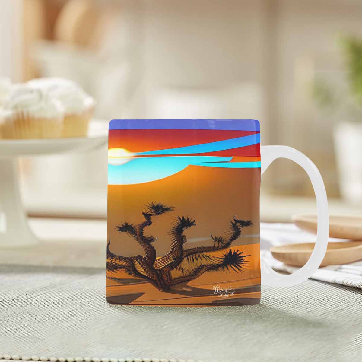 Coffee Mug, tea cup, desert scene, design 86