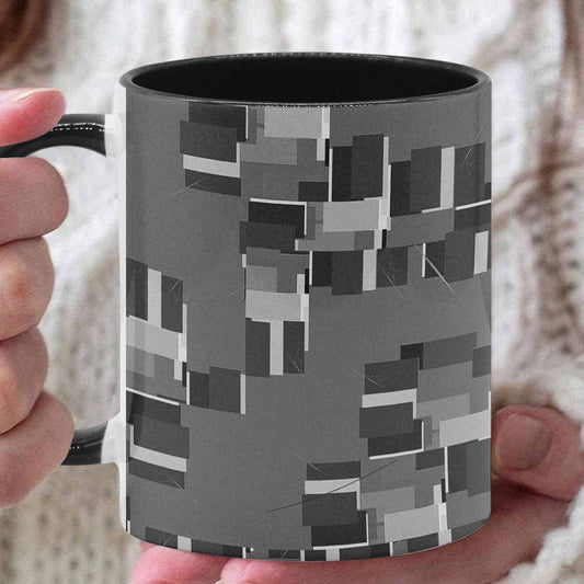 Coffee Mug, tea cup, black core, abstract, design 117