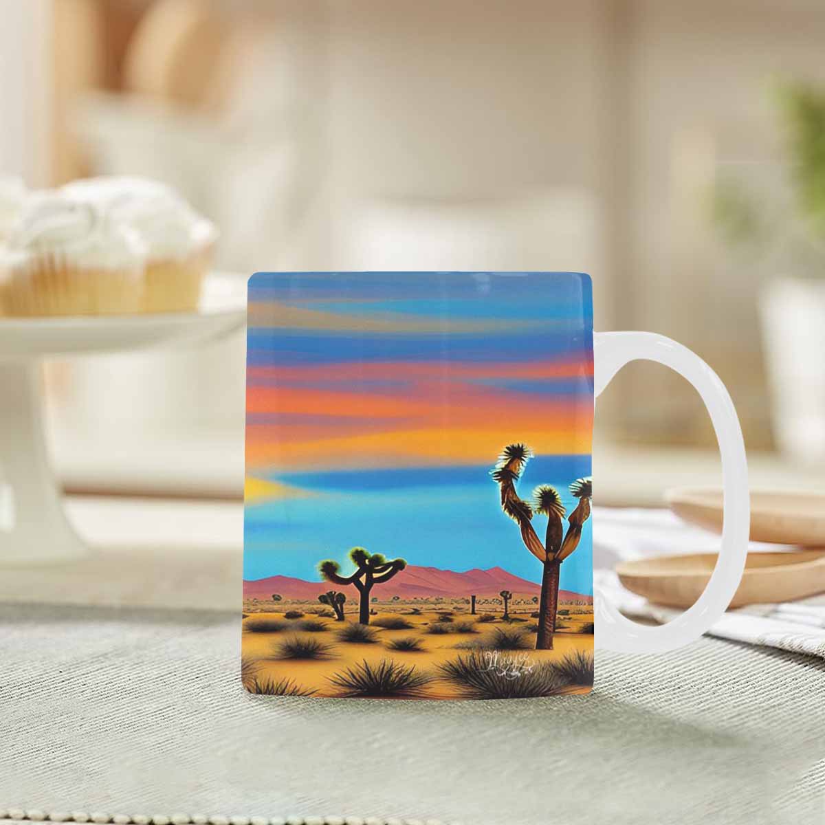 Coffee Mug, tea cup, desert scene, design 2