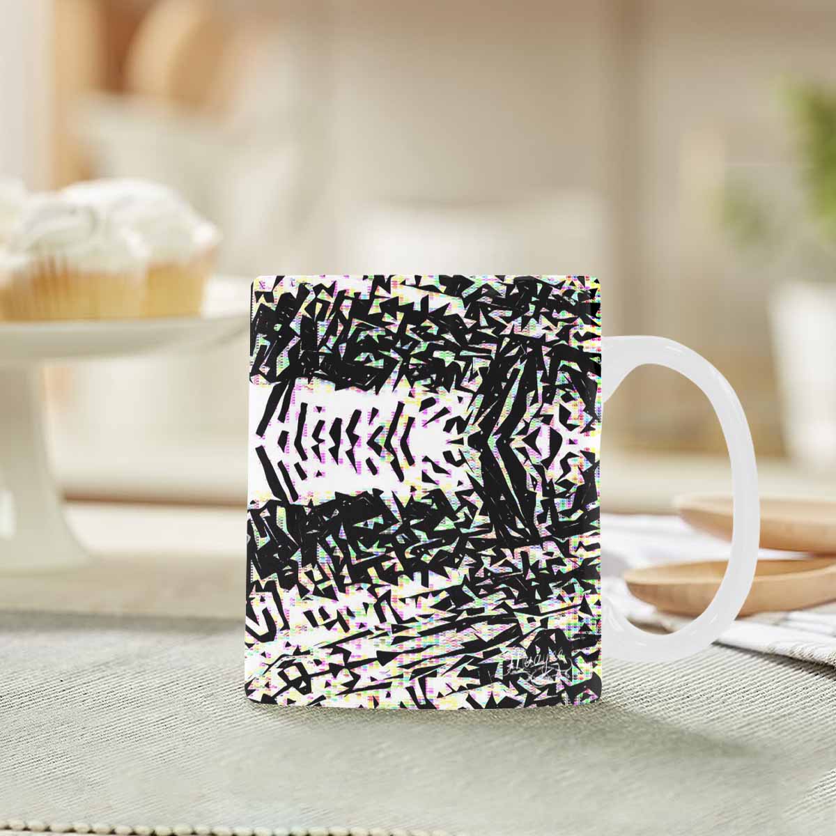 Quality Mug, coffee mug, tea cup, B & W Abstract, Set 1, design 156