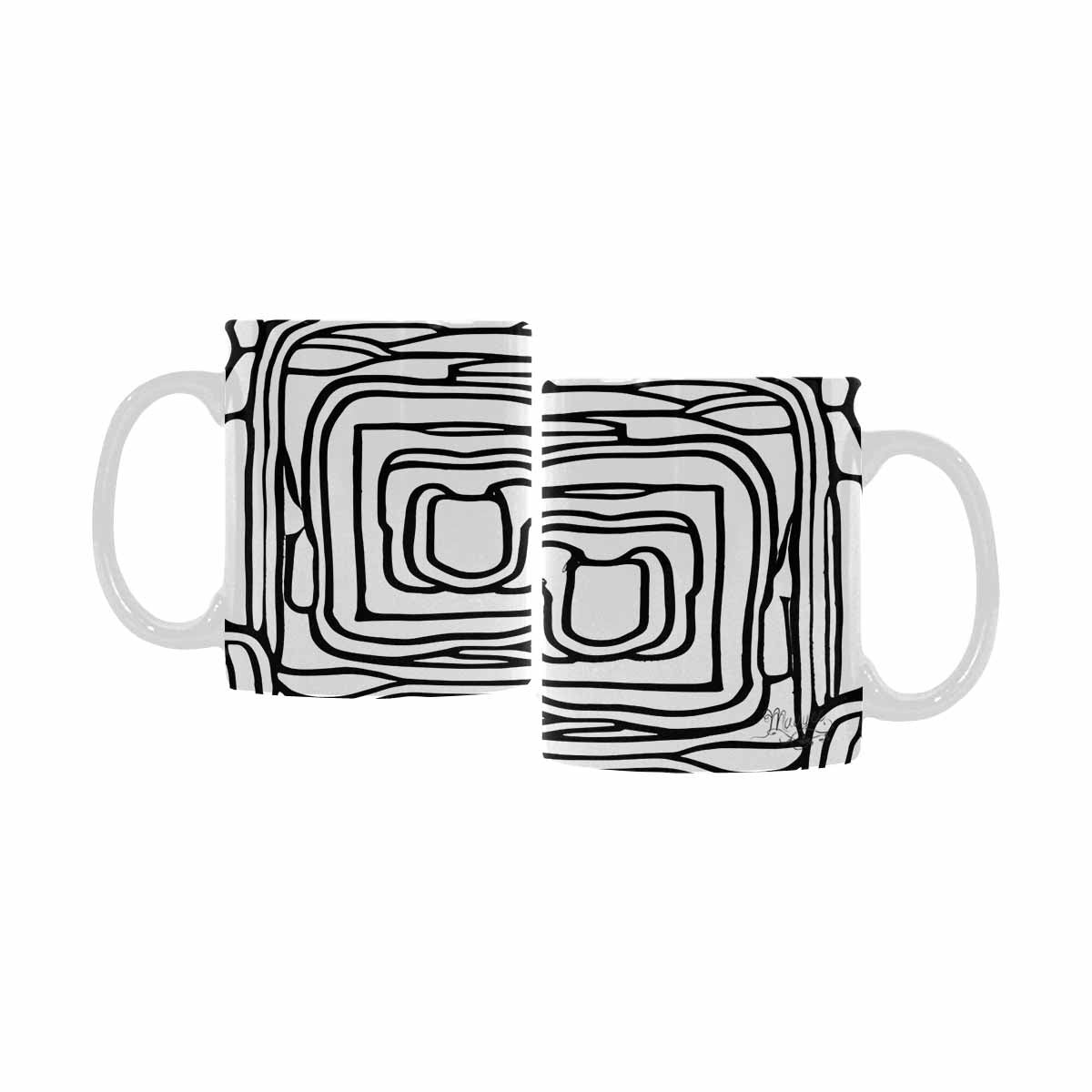 Quality Mug, coffee mug, tea cup, B & W Abstract, Set 1, design 47