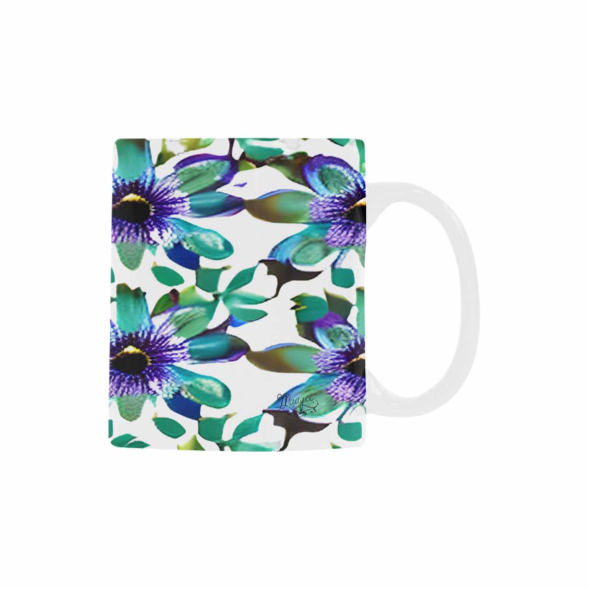 USA made Quality Mug, coffee mug, tea cup, Bright florals, Set 1A, Design 123