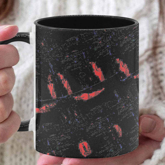 Coffee Mug, tea cup, black core, abstract, design 141