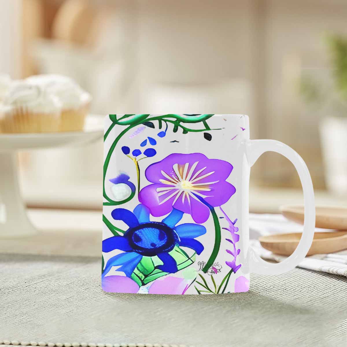 Quality Mug, coffee mug, tea cup, Bright florals, Set 1A, Design 43