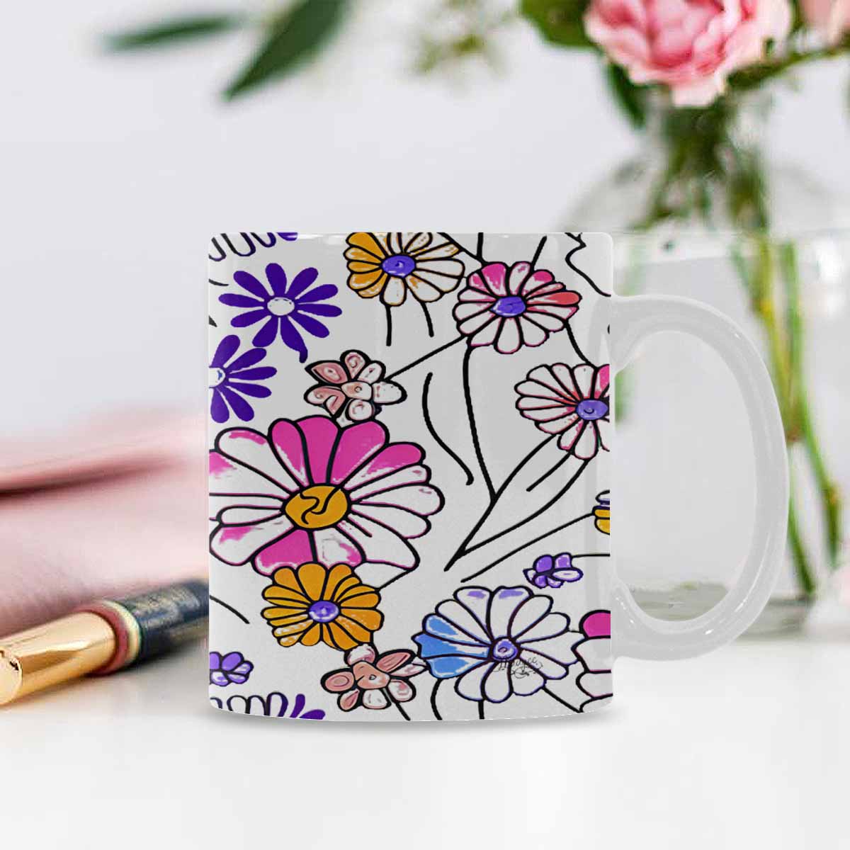 Quality Mug, coffee mug, tea cup, Set 1A, Mixed Floral design 3