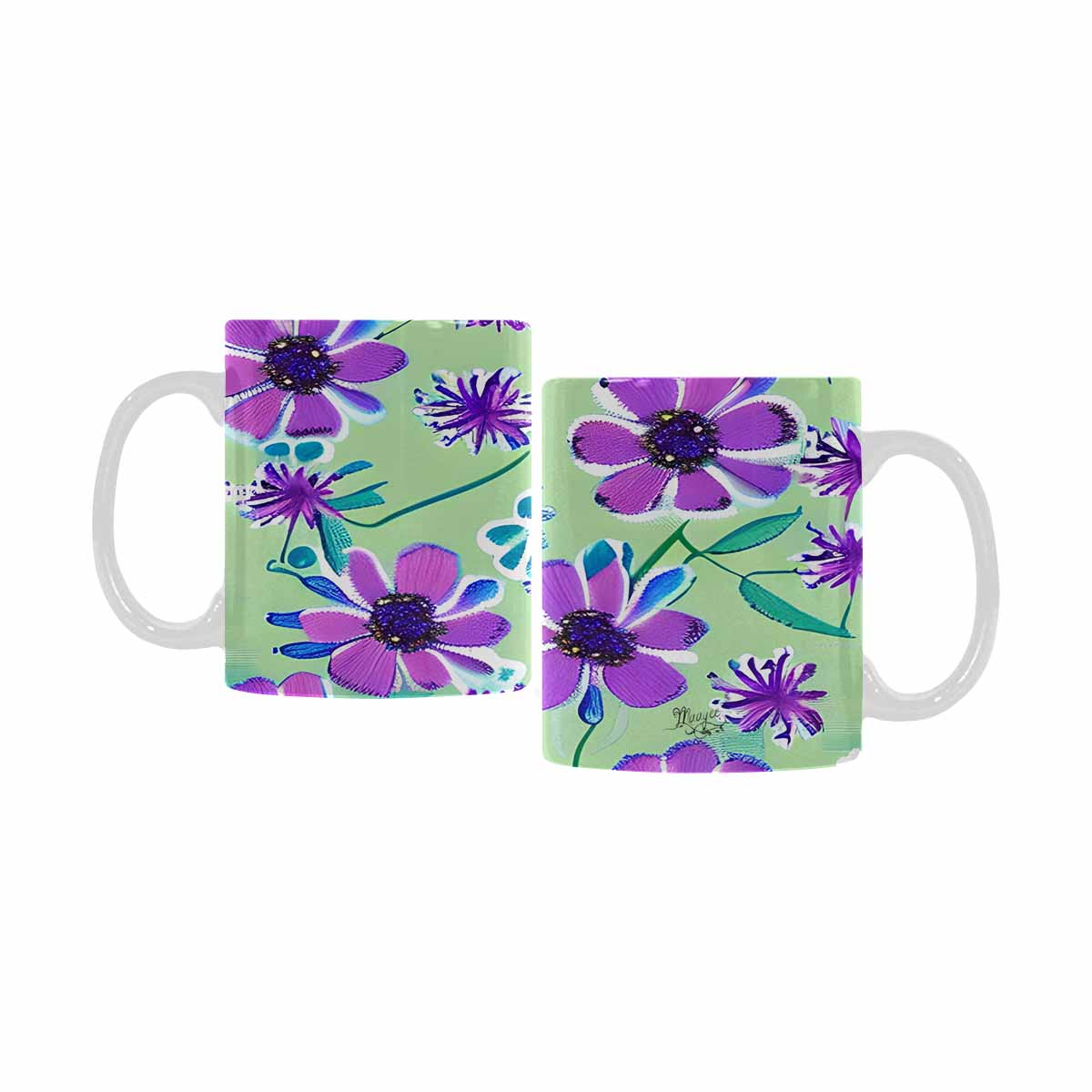 Quality Mug, coffee mug, tea cup, Bright florals, Set 1, Design 143