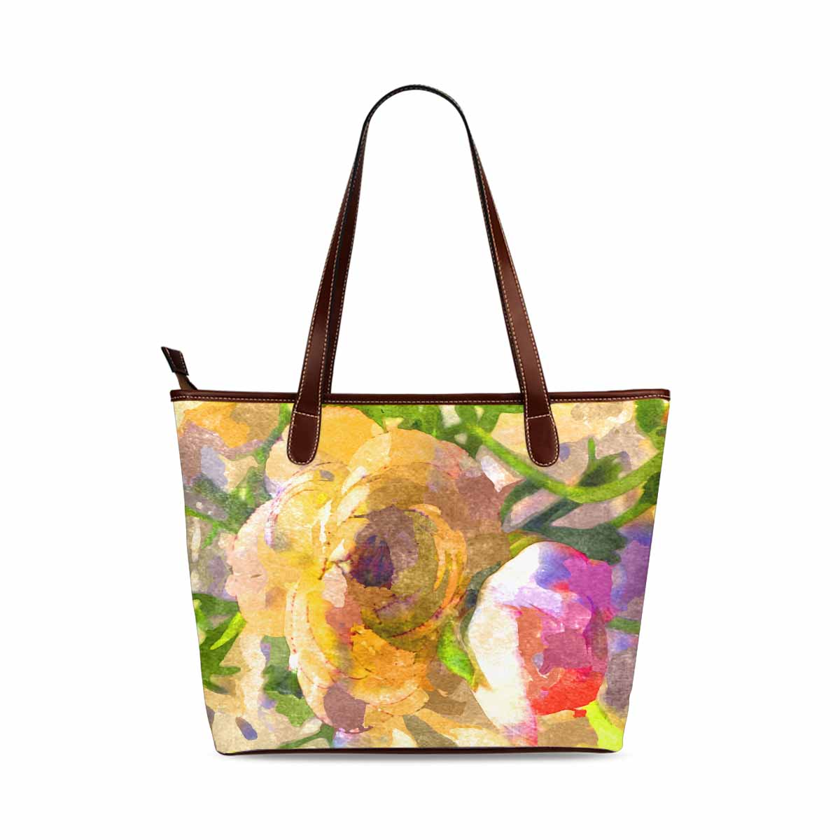 Classic Fabric handbag, watercolor floral, design 81