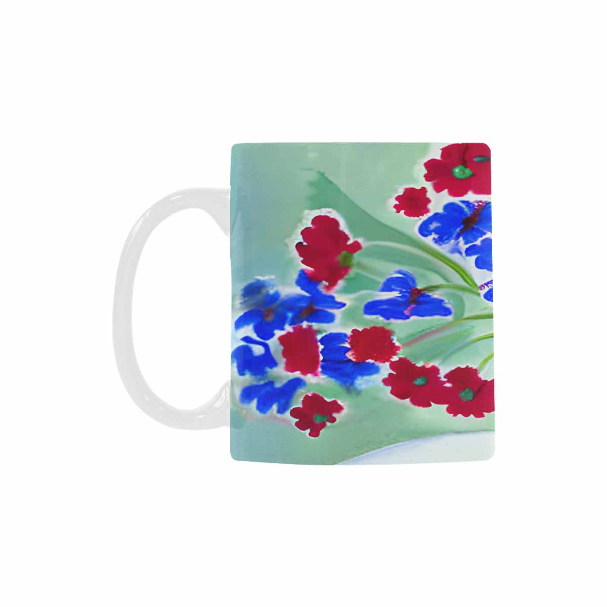 USA made Quality Mug, coffee mug, tea cup, Bright florals, Set 1, Design 110