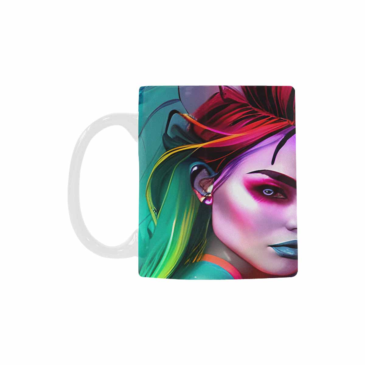 USA, Color Coffee Mug, tea cup, caucasian Face, design 5