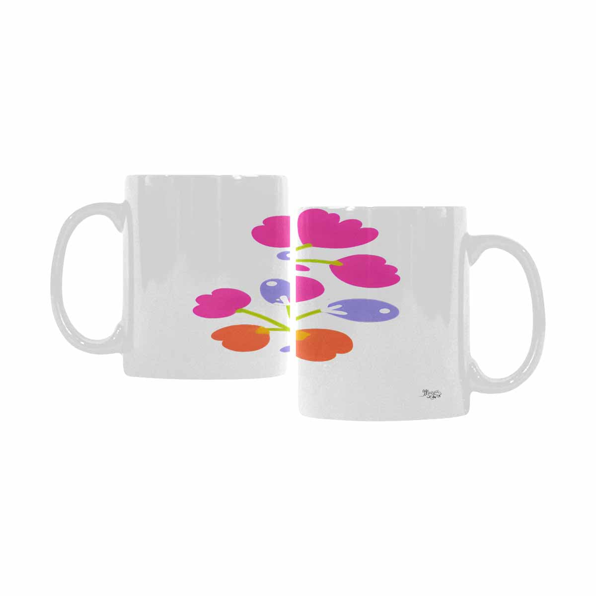 Quality Mug, coffee mug, tea cup, Bright florals, Set 2, design 2
