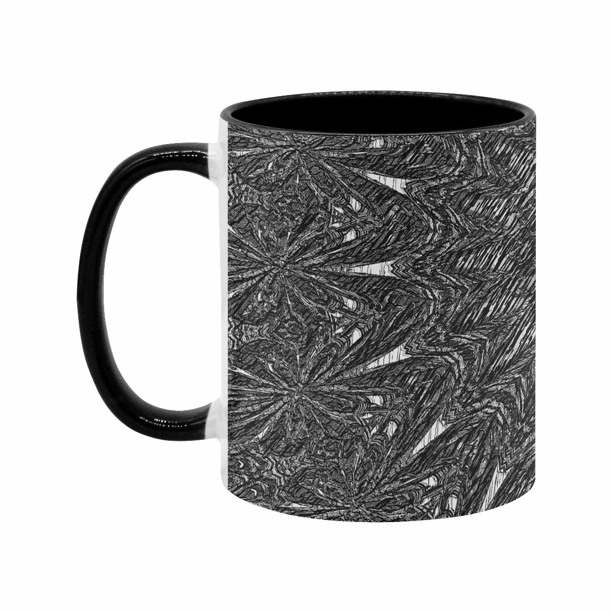 Coffee Mug, tea cup, black core, abstract, design 33