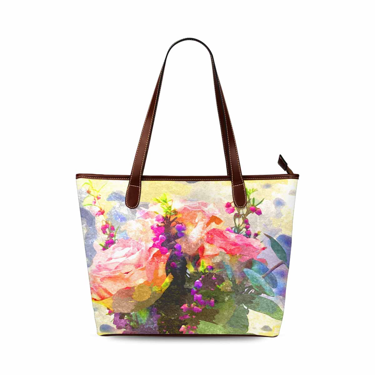 Classic Fabric handbag, watercolor floral, design 12