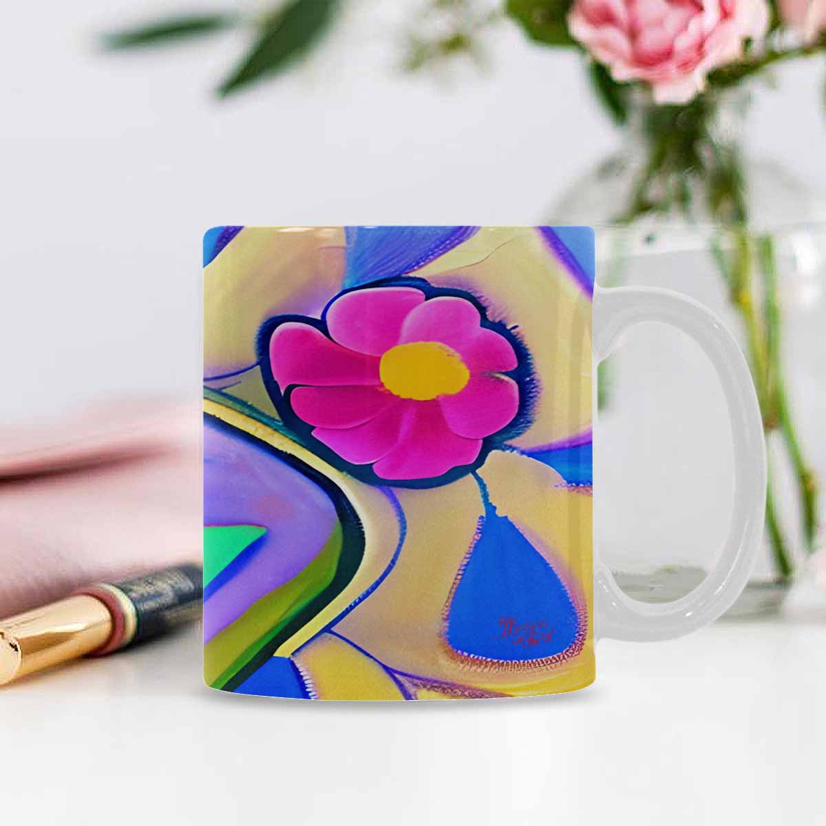 Quality Mug, coffee mug, tea cup, Bright florals, Set 1, Design 72