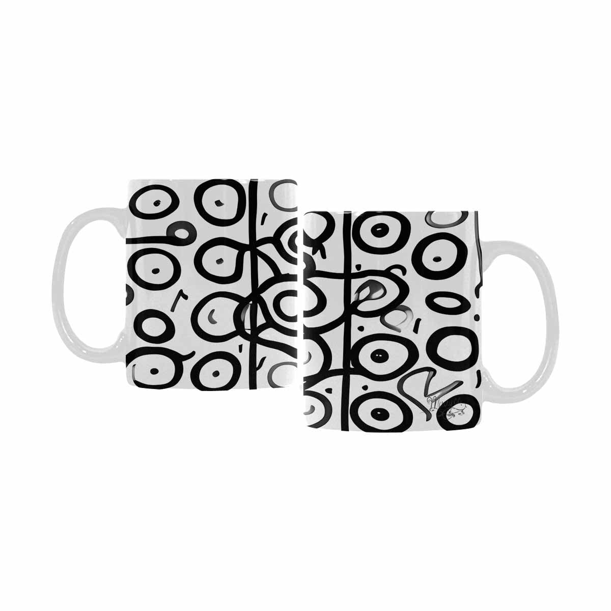 Quality Mug, coffee mug, tea cup, B & W Abstract, Set 1, design 38