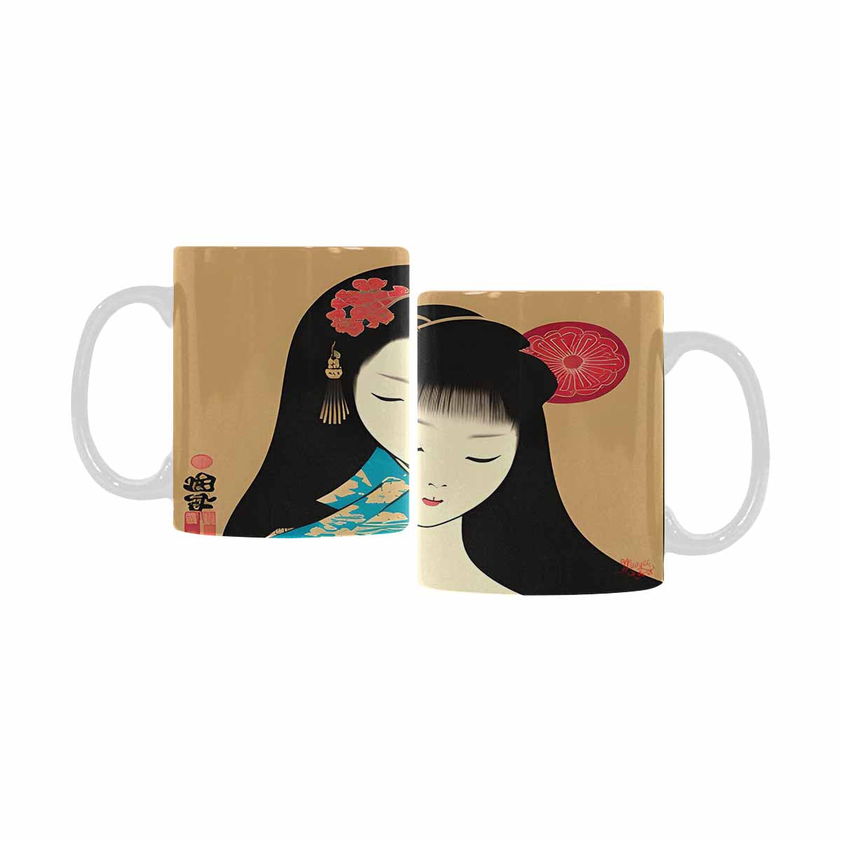 Quality Mug, coffee mug, tea cup, Asian Faces, Design 12