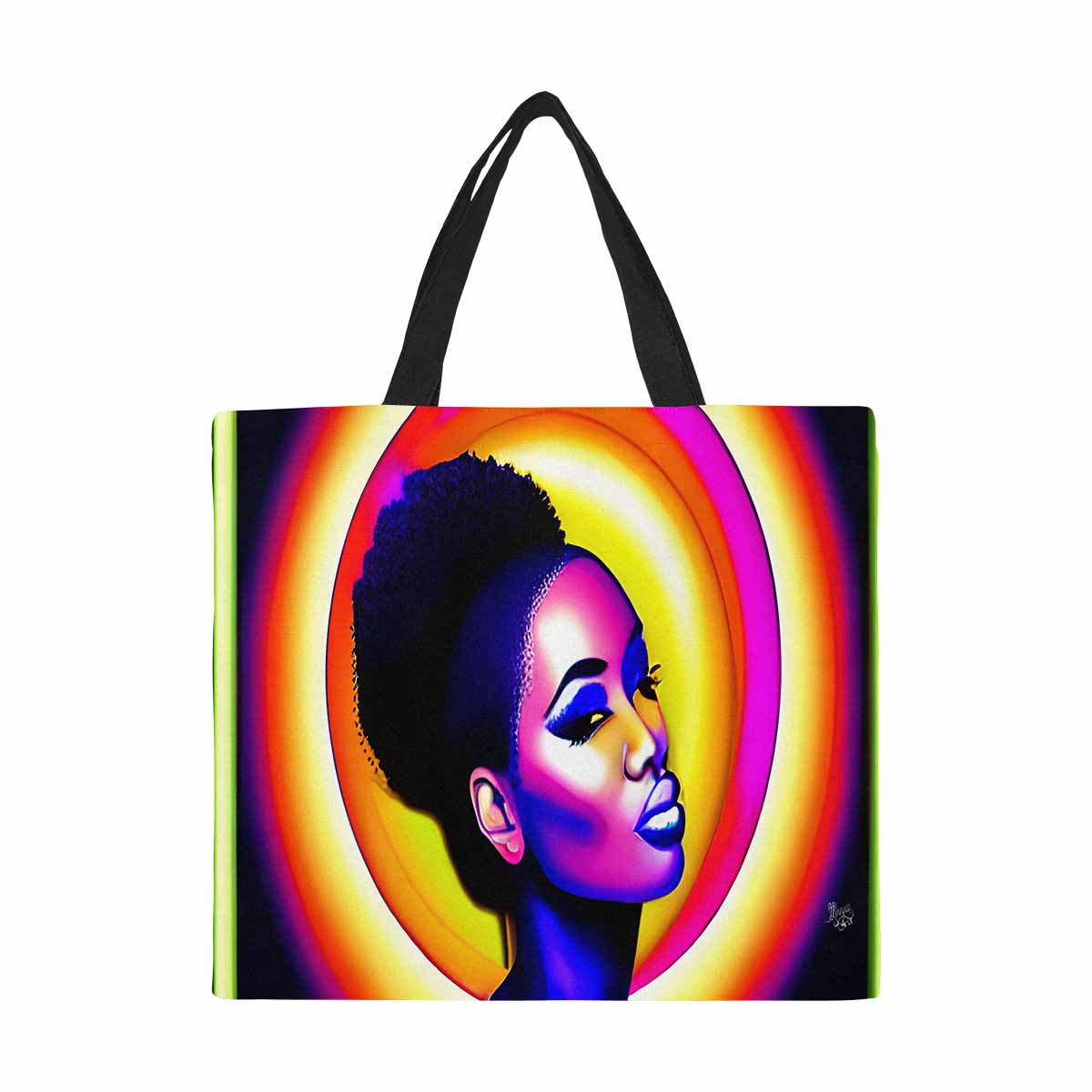 Canvas tote bag, Large, Black Faces, Set 1, design 4