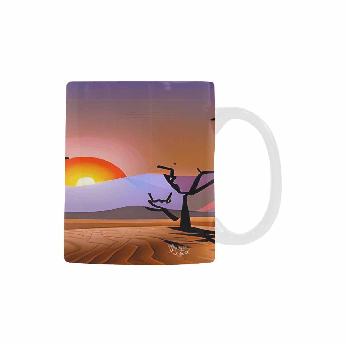 Coffee Mug, tea cup, desert scene, design 67